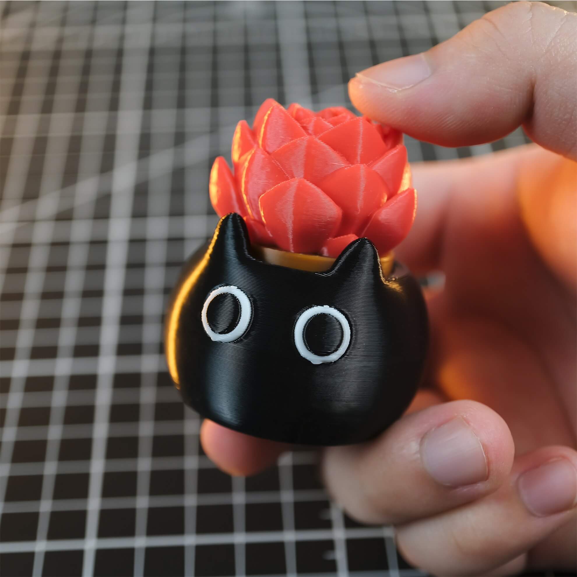 Potted Clicker 03-Chubby Kitty