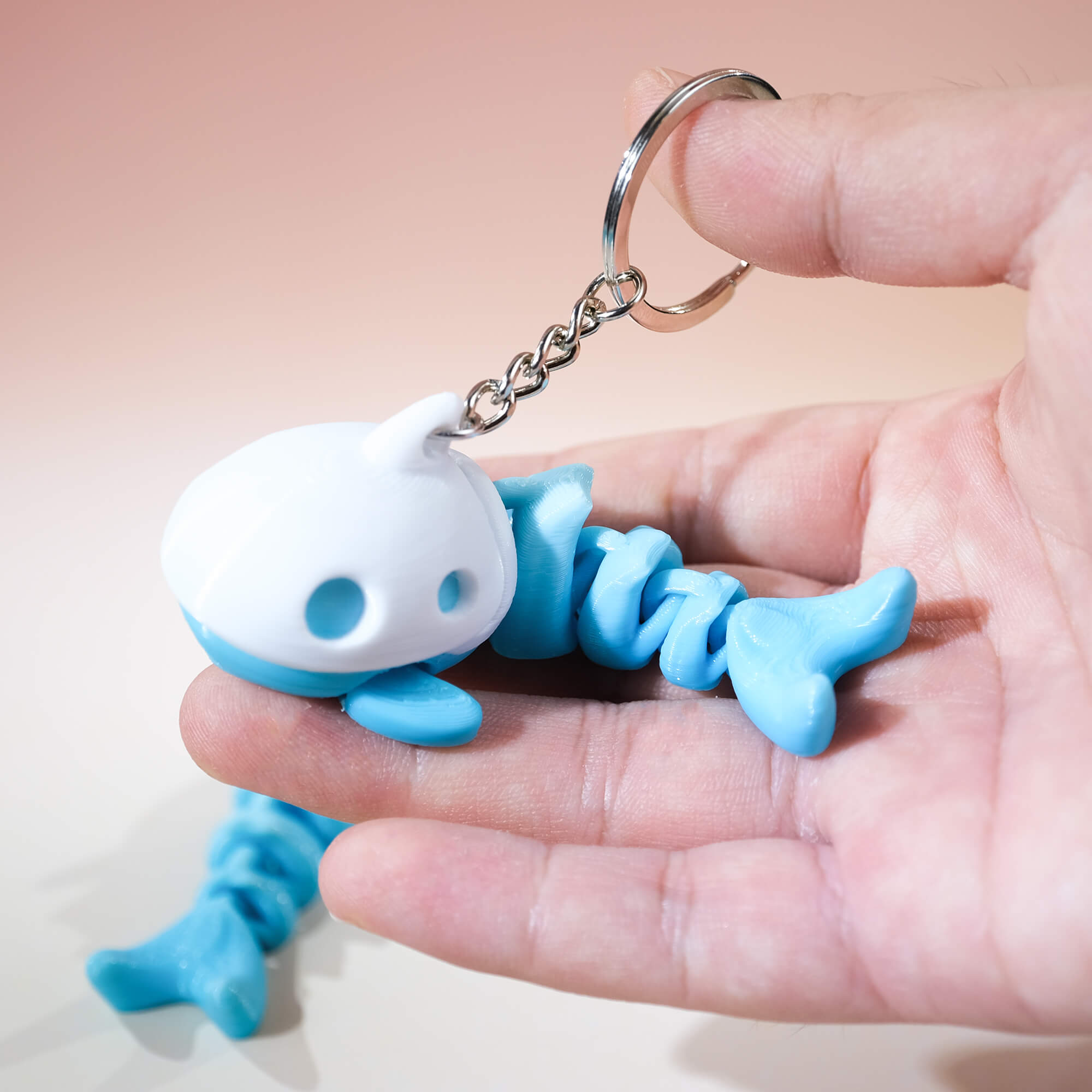Skeleton Whale Articulated Keychain